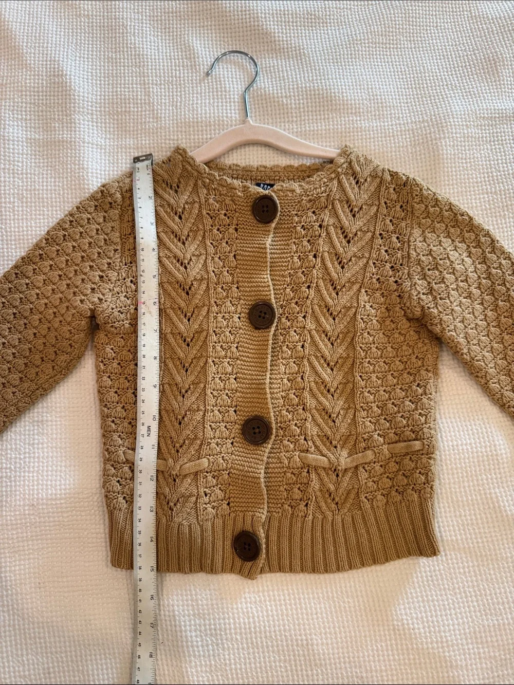 GAP Tan Knit Button-Up Sweater